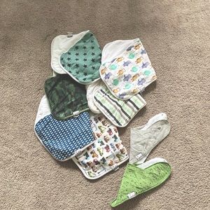 Copper Pearl bibs and burp rags.